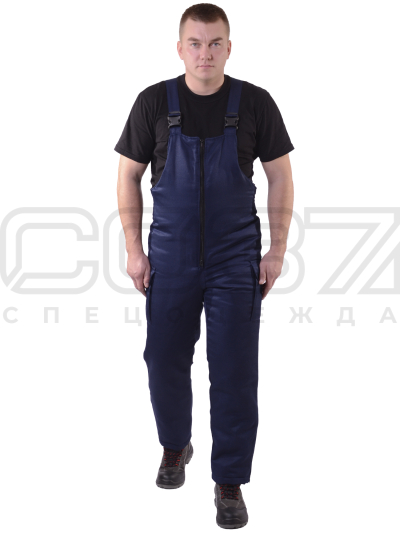 Полукомбинезон рабочий зимний Непал цв.тёмно-синий тк.темп (1)