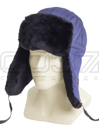 Шапка-ушанка Полюс с регулятором размера цв.синий тк.антистатик 1