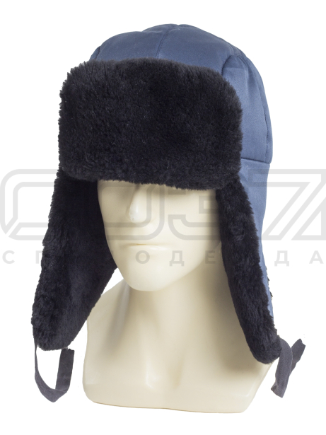 Шапка-ушанка Полюс цв.синий тк.антистатик 1